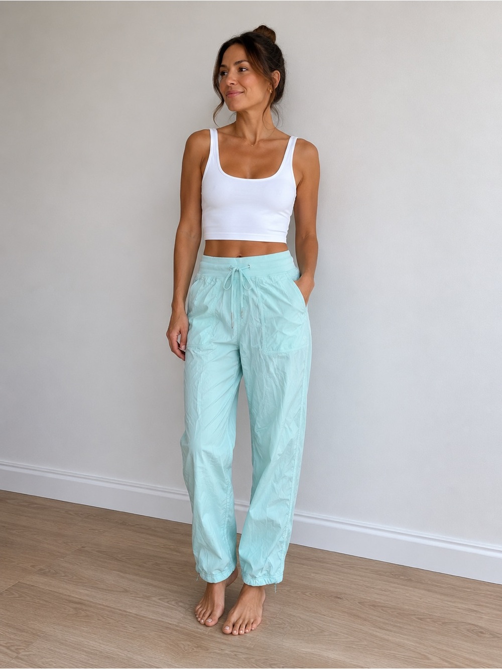 Lululemon Dance Studio Light Aqua Drawstring Pants Size 0